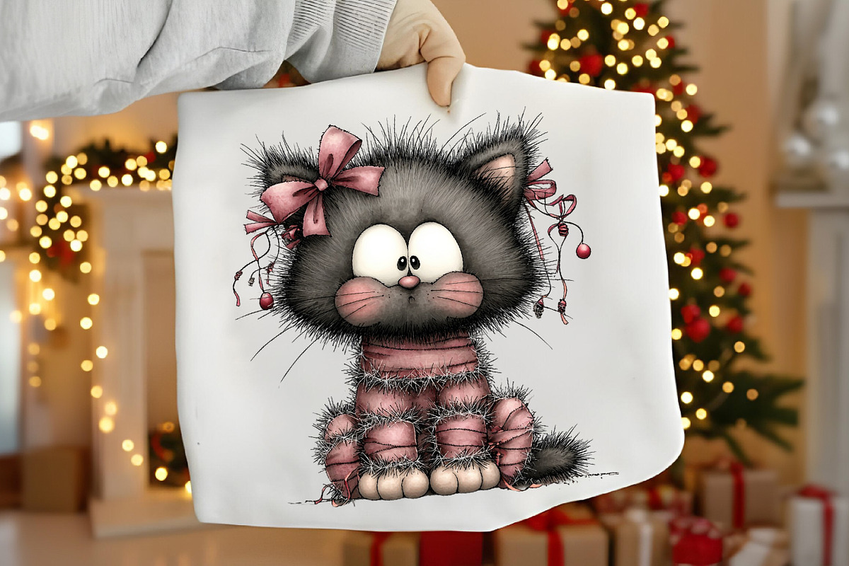 Christmas Cat and Dog Clipart, an Illustration by Canvas Craft (Photo 6 of 6)