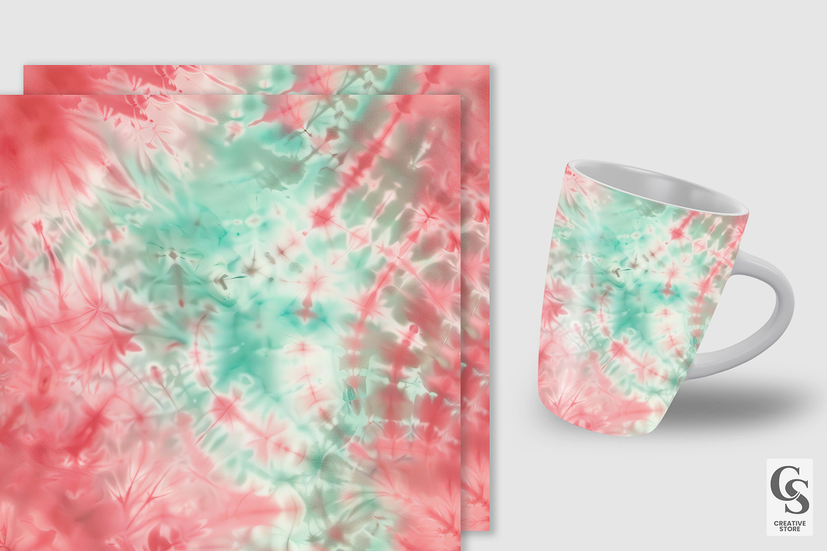 Red & Green Tie Dye Seamless Pattern, a Pattern Graphic by Creative Store (Photo 3 of 5)