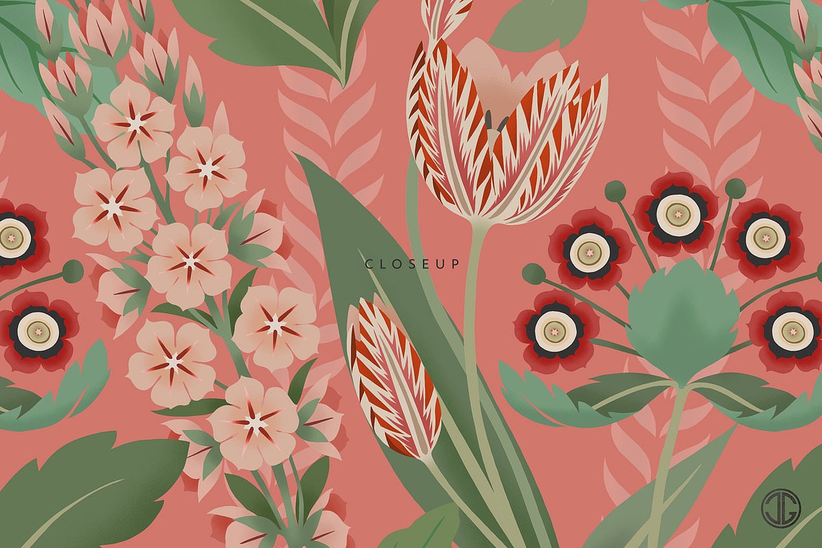 ART NOUVEAU seamless pattern, a Pattern Graphic by C & G (Photo 3 of 7)