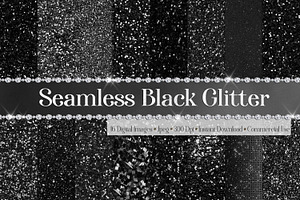 16 Seamless Black Glitter Papers