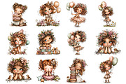 Whimsical Birthday Girls Clipart PNG, a Seasonal Illustration by CitraGraphics (Thumbnail 2 of 4)