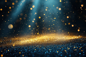 Golden and blue glitter sparkle back, an Abstract Photo by Pixeness Studio