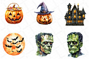 Watercolor Halloween Clipart, an Illustration by DreamPrint404 (Thumbnail 4 of 6)