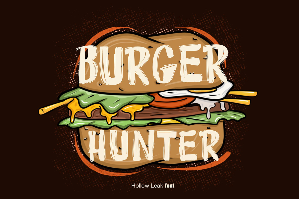 Hollow Leak Font and Dingbat, a Sans Serif Font by D&K Project (Photo 9 of 11)