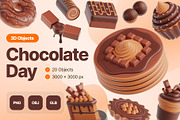 Chocolate Day 3D Icons, a Food & Drink 3D Model by Rakata Studio (Thumbnail 1 of 7)