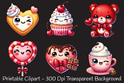 Kawaii sweet valentine food clipart, an Illustration by RobertsArt (Thumbnail 6 of 7)