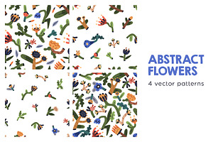 Abstract flowers, seamless patterns, a Pattern Graphic by Good Studio
