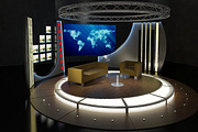 Virtual TV Studio Chat Set 19, a Furniture 3D Model by akerStudio (Thumbnail 3 of 13)