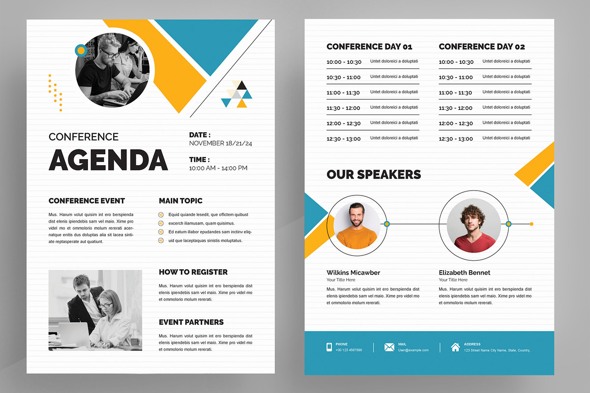 Conference Agenda Layout, a Stationery Template by ContestDesign (Photo 2 of 3)