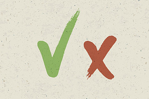 Check marks on paper texture