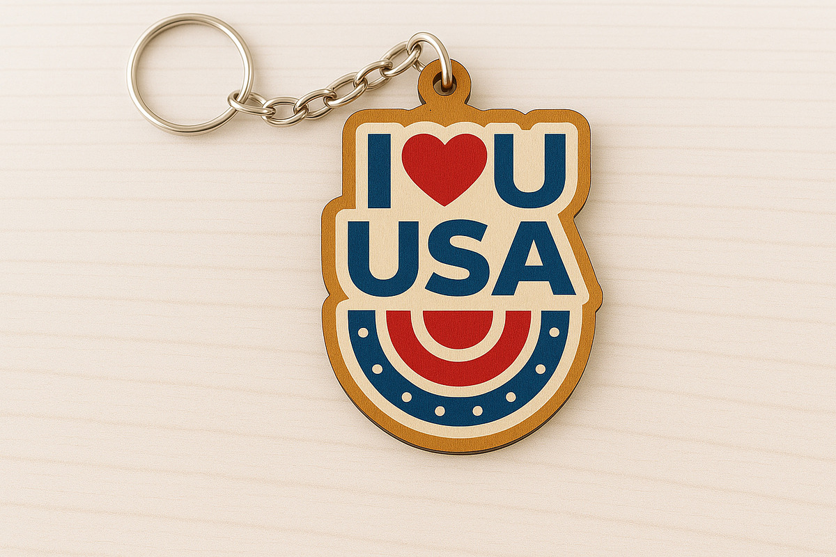I Love USA Keychain SVG, a Pattern Graphic by Pinnacle PNGs
