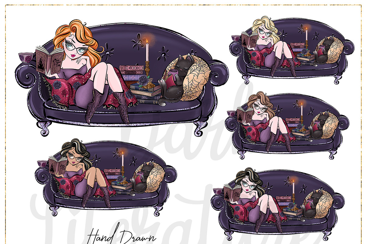 Dark Academia Hand Drawn Clipart, a Decorative Illustration by Masha  Studio (Photo 4 of 6)