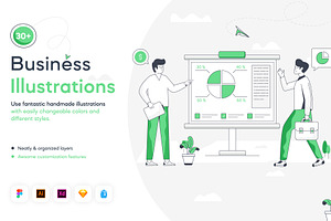 Flat Business Illustrations, a Finance Illustration by Brickclay