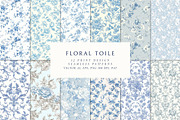 Floral Toile Print Design Patterns, a Pattern Graphic by Olya Creative (Thumbnail 1 of 26)
