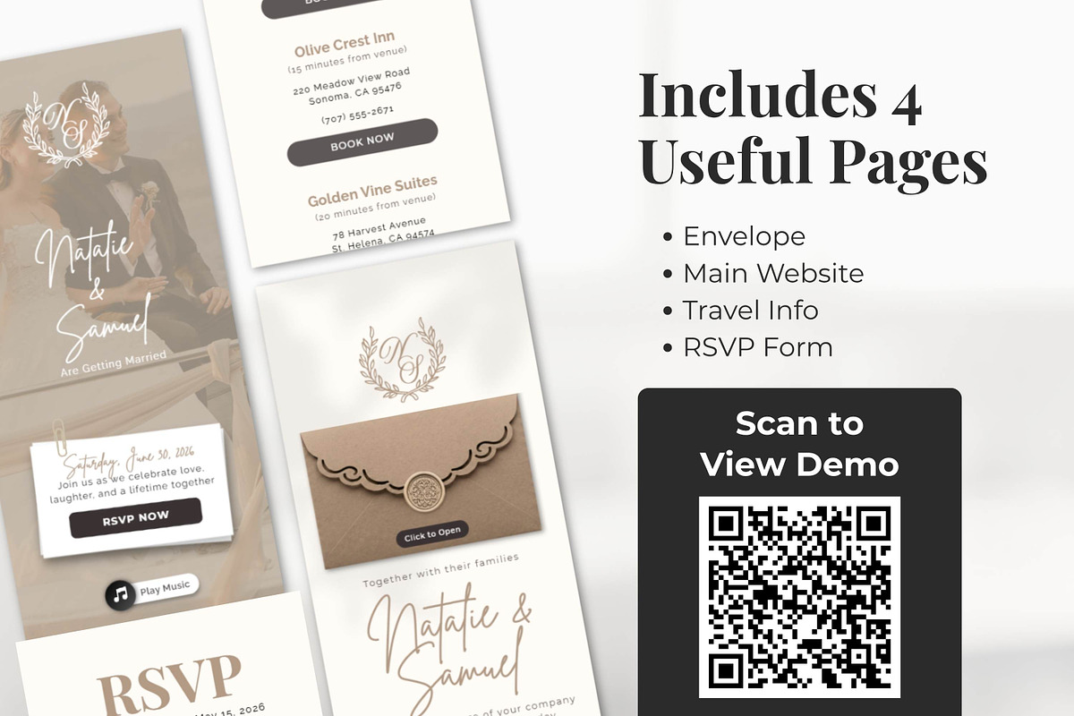 Beige Wedding Website Invitation, a Landing Page Template by Everyday Perfection (Photo 4 of 13)