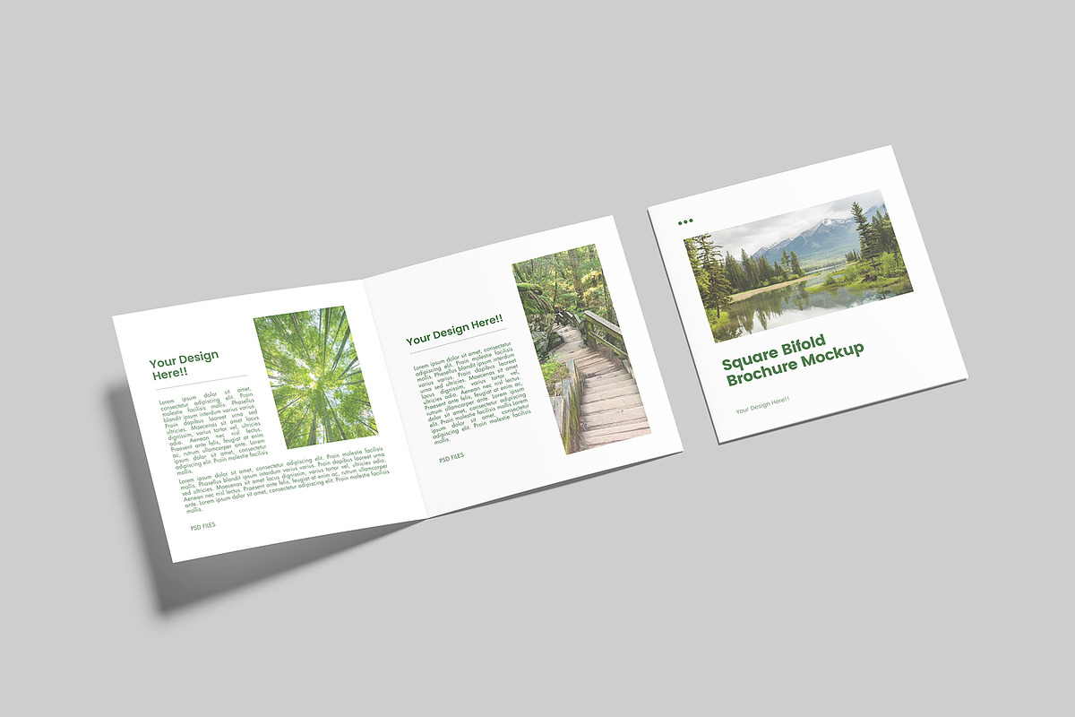 Square Bifold Brochure Mockup, a Books & Magazine Mockup by Graphiculon (Photo 11 of 11)