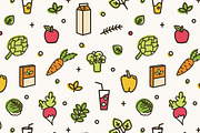 Organic food banner, pattern, a Food Illustration by Good Studio (Thumbnail 6 of 10)