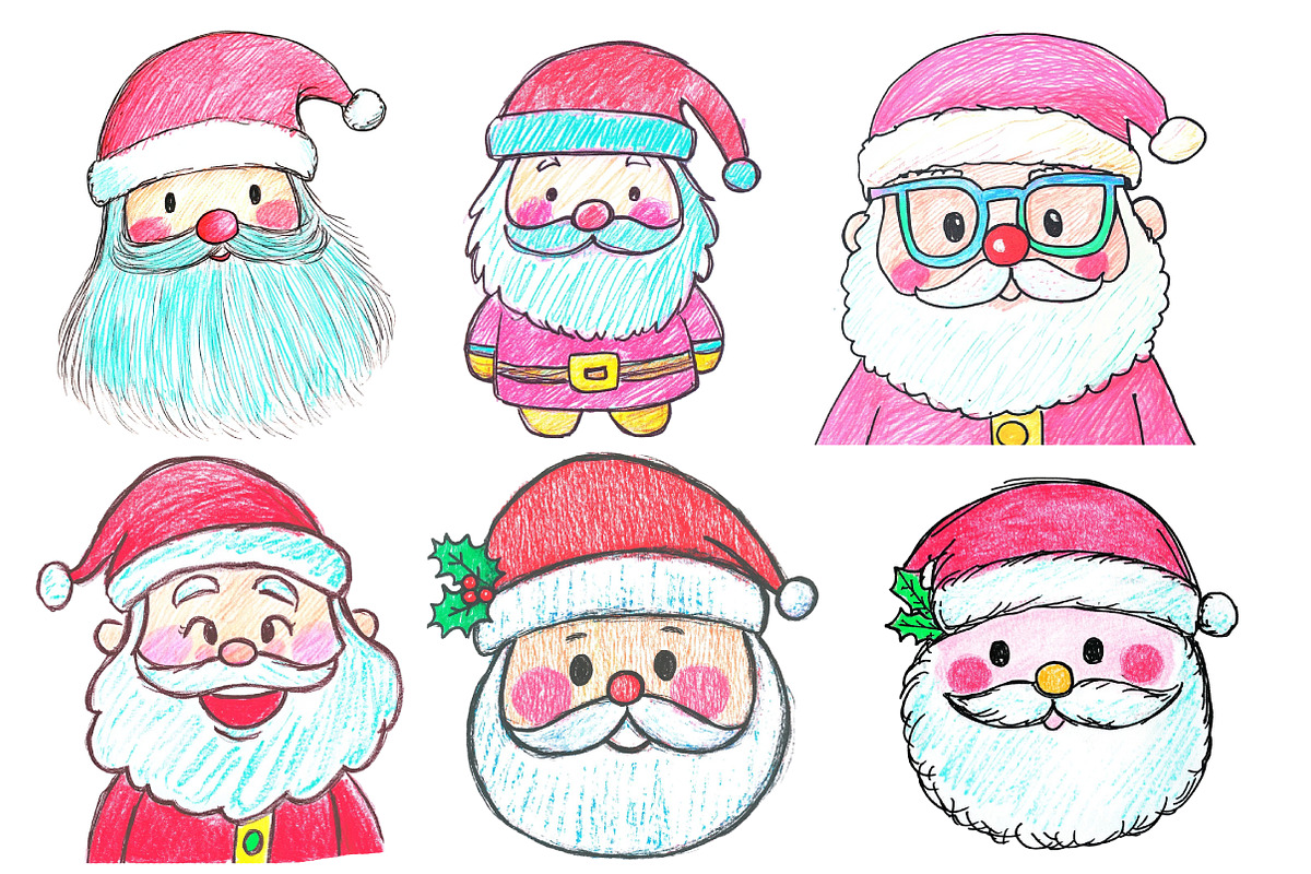 Vintage Santa Sublimation Bundle, an Illustration by Designworld (Photo 3 of 5)
