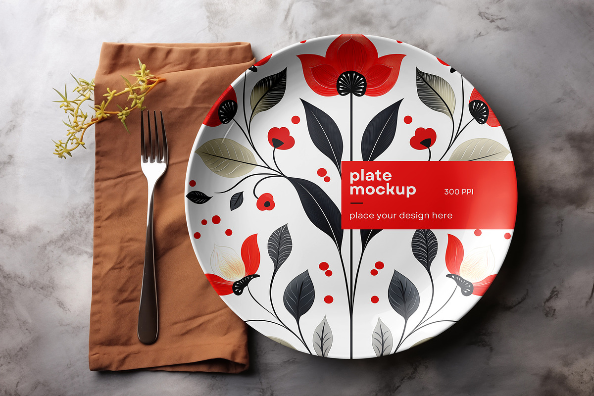 Ceramic Plate Mockup, a Merchandise Mockup by dpi (Photo 8 of 10)