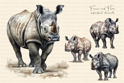 Watercolor African Black Rhino, an Animal Illustration by Dazzling Art Boutique (Thumbnail 2 of 10)