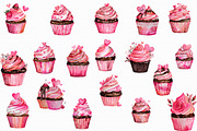 Watercolor Valentines Day Cupcakes, an Illustration by Libby Wishes (Thumbnail 5 of 7)