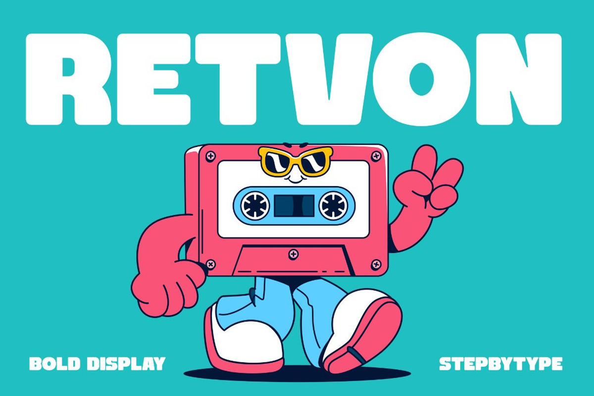 Retvon, a Sans Serif Font by Brand_Hero (Photo 1 of 13)