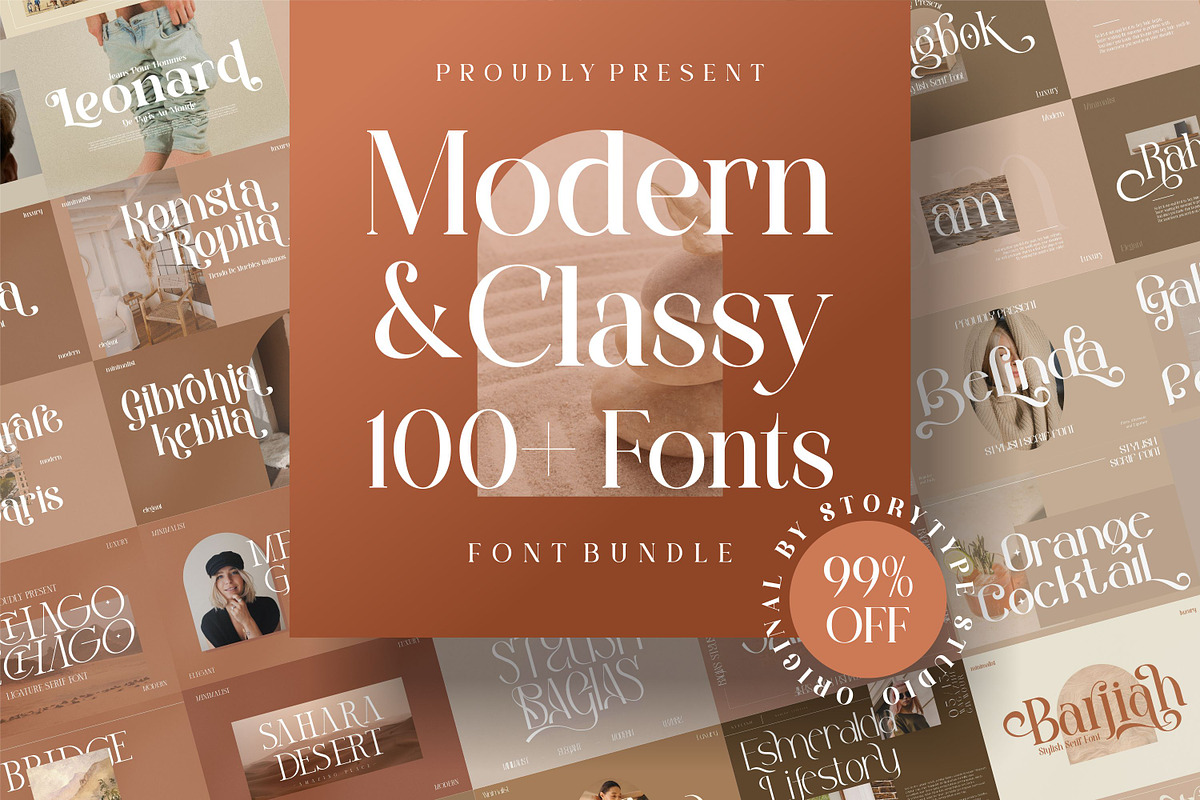 SALE! Mega Bundle 100+ Modern Font!, a Serif Font by Storytype Studio (Photo 1 of 111)