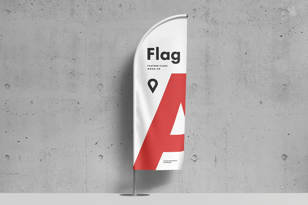 Feather Flag Mockup, an Advertising Mockup by zippypixelstudio (Photo 8 of 8)