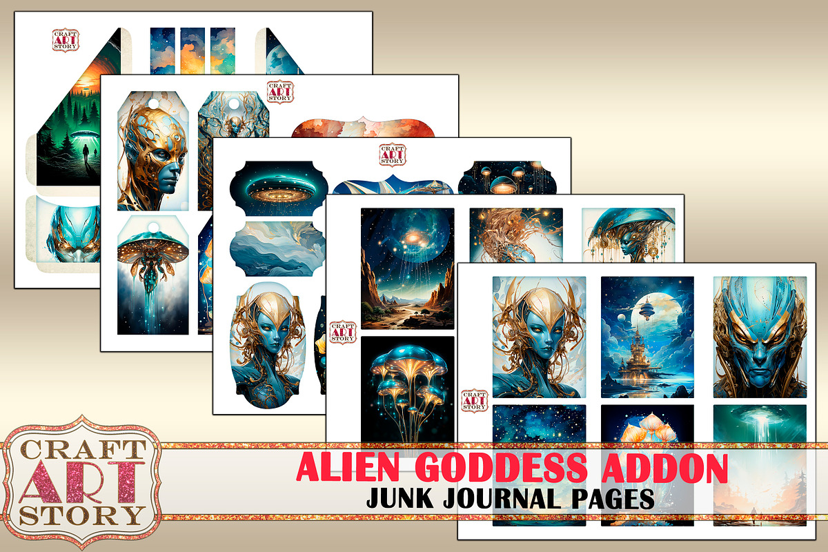 Alien Goddess Junk Journal ADDON, an Object Illustration by CraftArtStory (Photo 2 of 3)