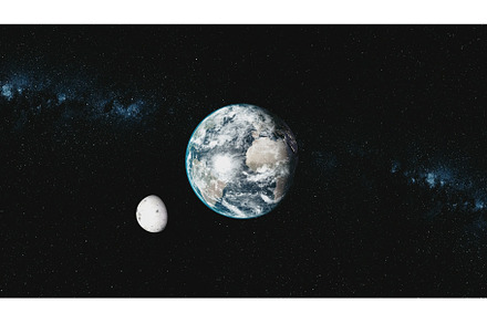 Rotate earth moon orbit star milky containing earth from space, planet, and, a School & Education Photo by Goinyk