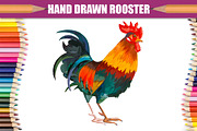 Rooster, acrylic painting, an Animal Illustration by Allween (Thumbnail 1 of 3)