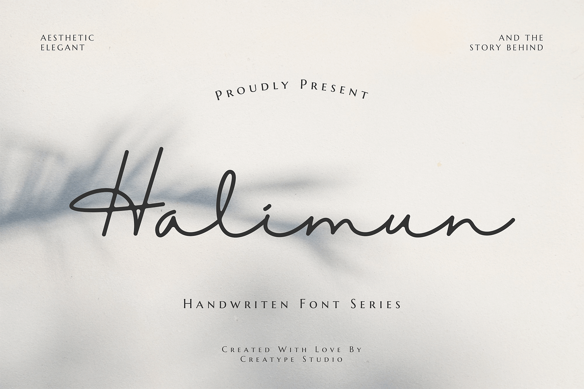 Halimun Script Style, a Script Font by Creatype Studio (Photo 1 of 11)