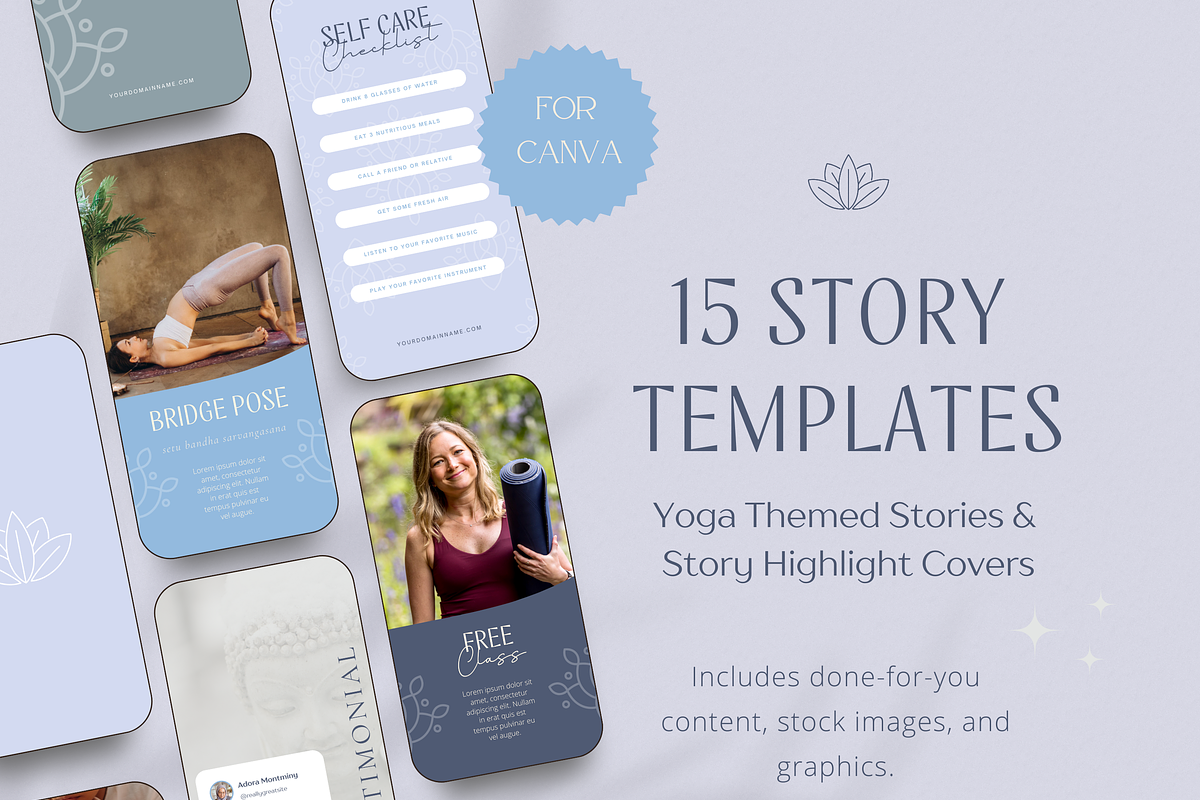 Bloom Yoga Water Canva Template, a Social Media Template by The Inspired Brand (Photo 4 of 8)