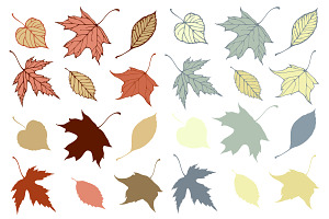 Fall Leaves Patterns Illustrations