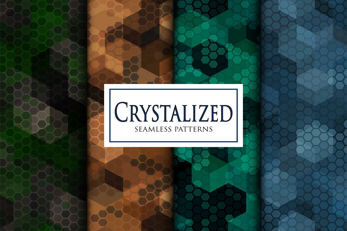 Crystalized hexagonal camouflage, a Pattern Graphic by ArchonDigitalShop (Photo 4 of 6)