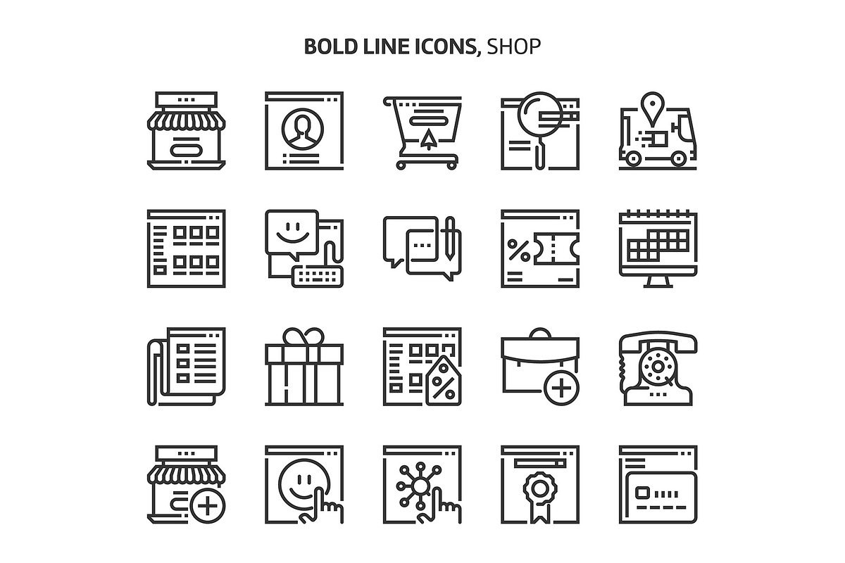 Bold Line Icons, an Outline Icon by Howcolour (Photo 68 of 151)