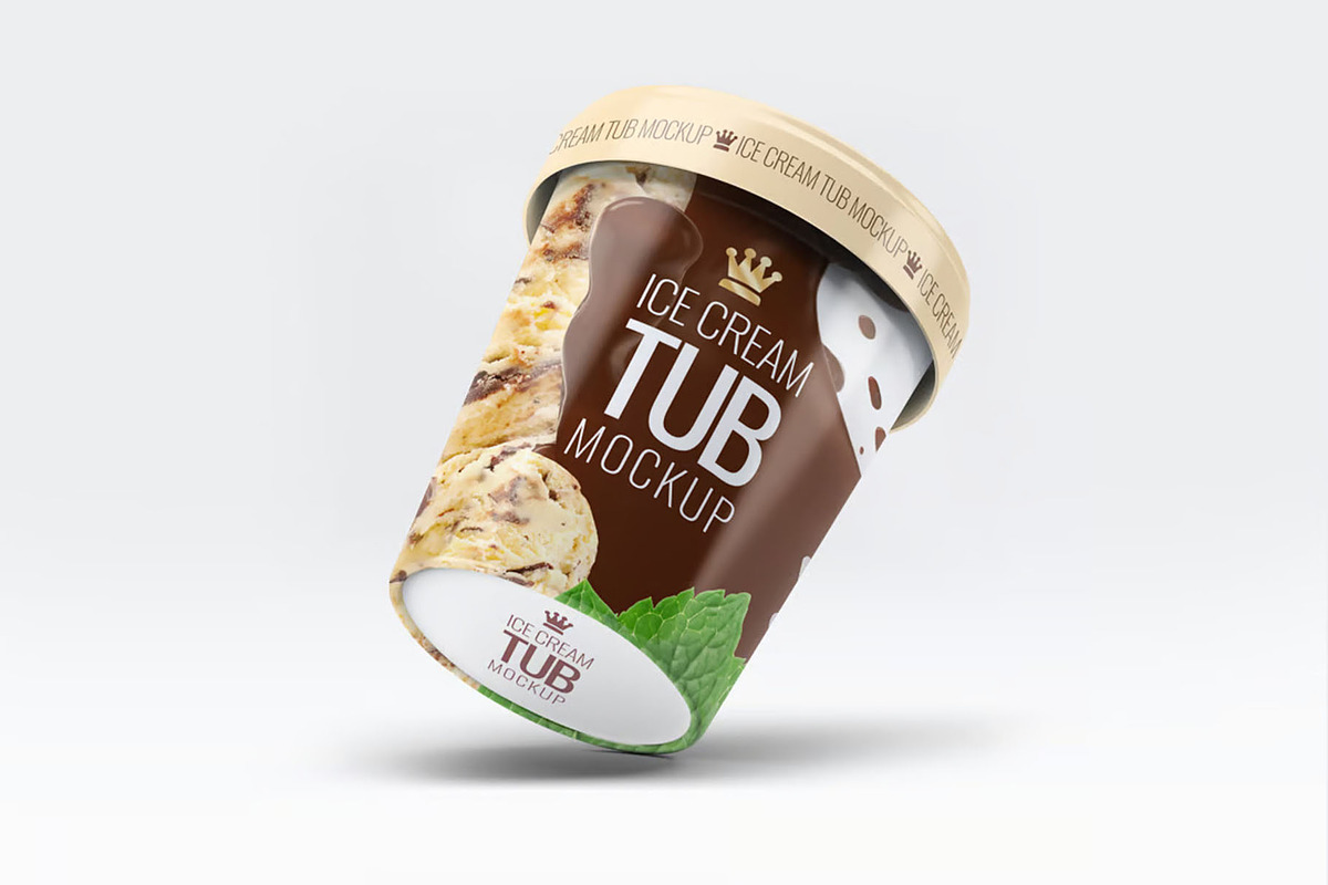Ice Cream Tub Mockup, a Packaging Mockup by Hubzway (Photo 7 of 7)