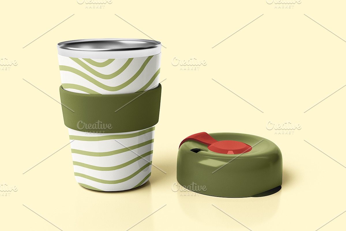 Reusable Coffee Cup Mockup Set, a Cups & Container Mockup by Mirachma Project (Photo 4 of 8)