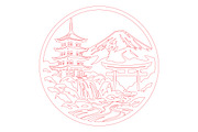 Japan Landscape Laser Cut SVG, an Object Graphic by DreamCafeArt (Thumbnail 3 of 3)