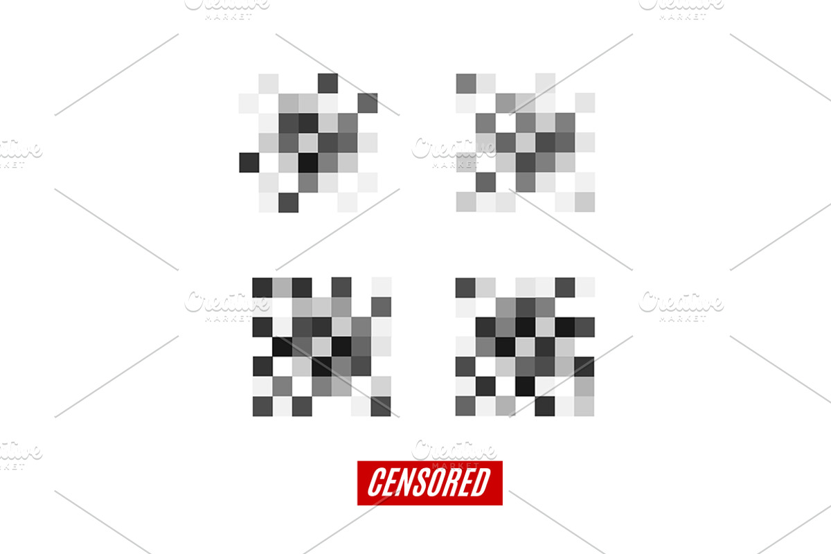 Pixel Censored Sign Different Types, a Templates & Theme by Vector and Templates