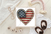 USA Patchwork American Heart Png, an Illustration by CraftArtStudio (Thumbnail 4 of 4)