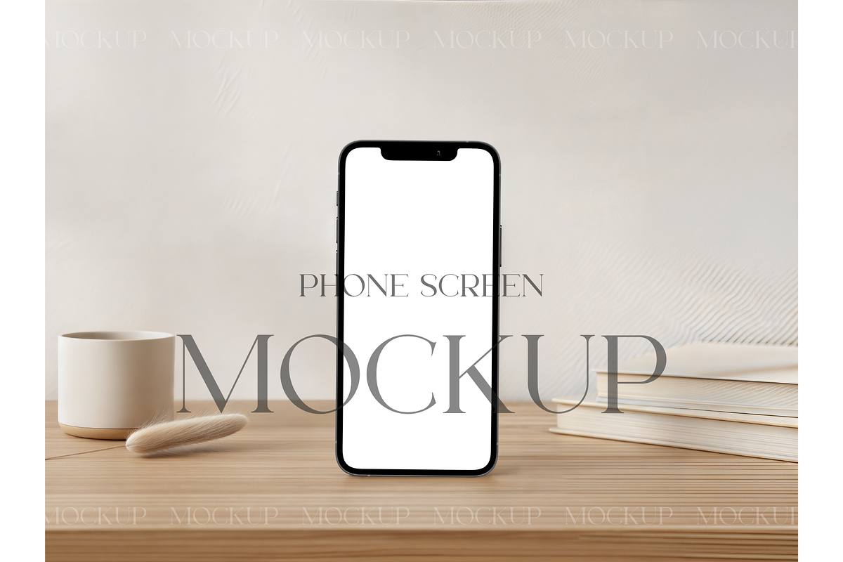 Minimal Desk iPhone Mockup, a Product Mockup by MockupWizard (Photo 1 of 3)