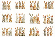 Hand-Drawn Easter Bunnies Clipart, an Illustration by Designworld (Thumbnail 3 of 7)