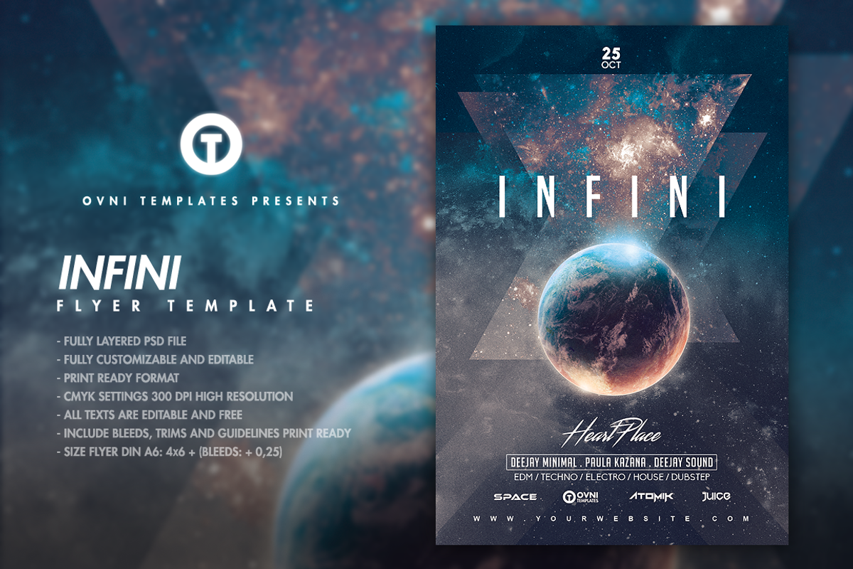INFINI SPACE Flyer Template, a Flyer Template by OVNI-TEMPLATES (Photo 1 of 5)