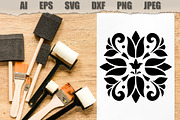 Stencil Floral Mandala Vector Design, a Decorative Illustration by MARYCRAFTIRIA (Thumbnail 2 of 3)