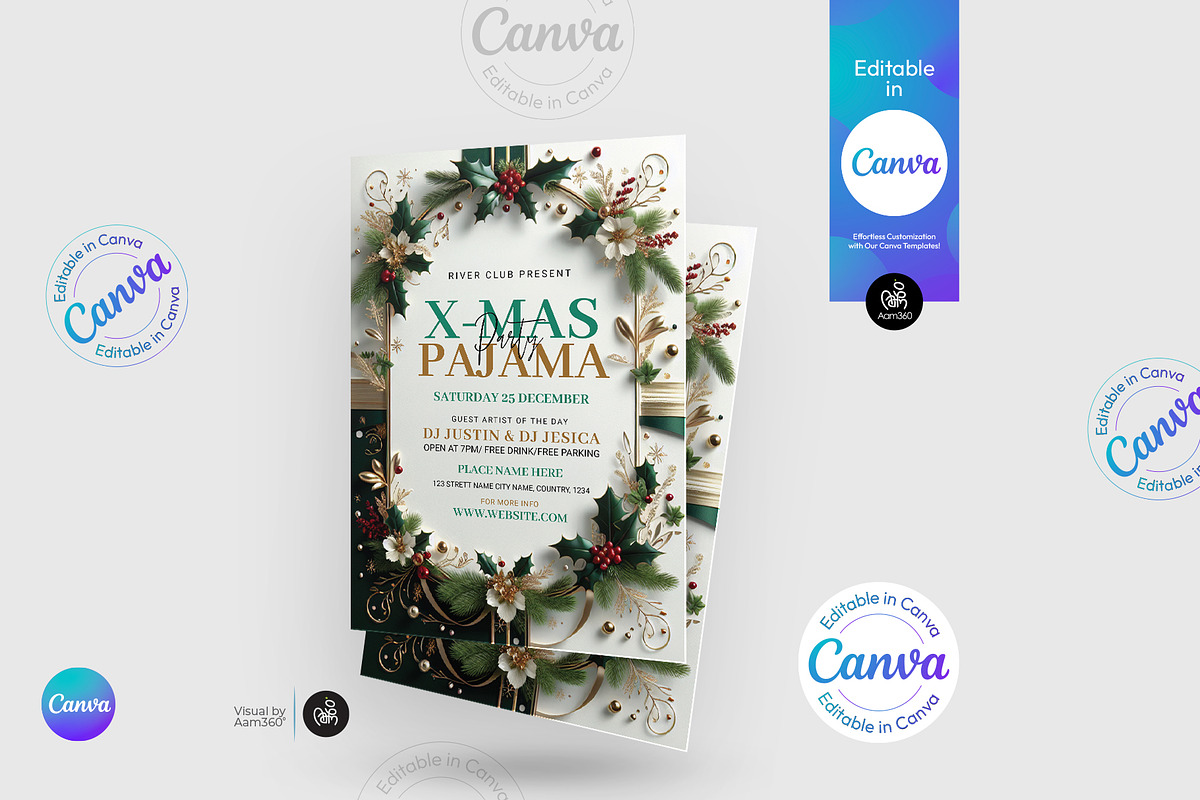 Christmas Pajama Celebration, a Flyer Template by Aam360 (Photo 2 of 3)