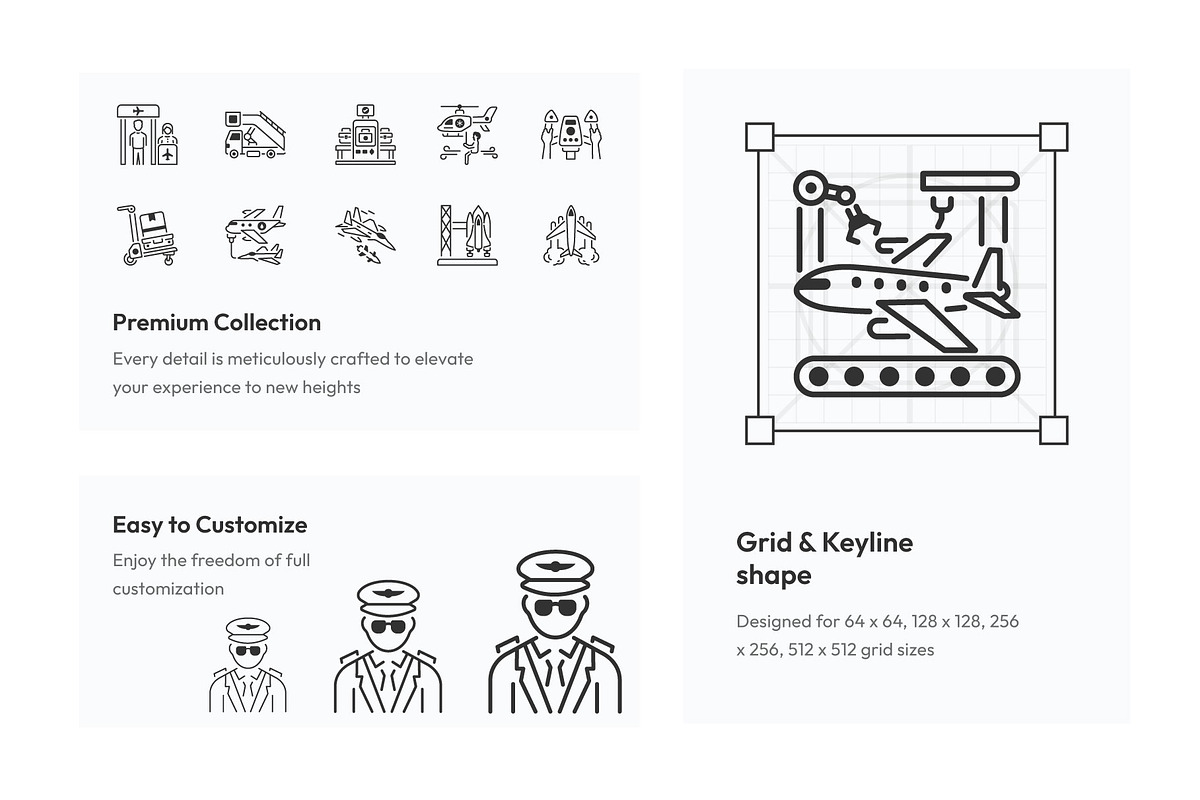 Airport and Aviation Icon Set, an Outline Icon by Prosymbols (Photo 3 of 5)