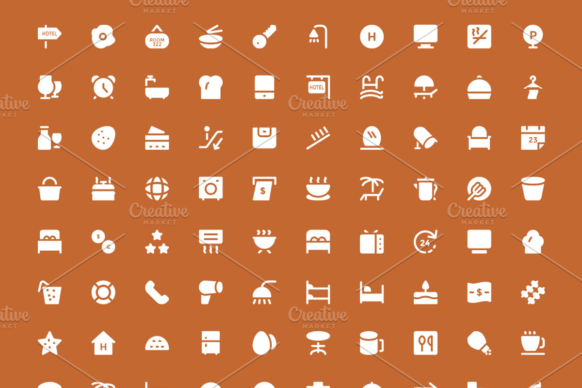 375+ Hotel and Restaurant Icons preview 5