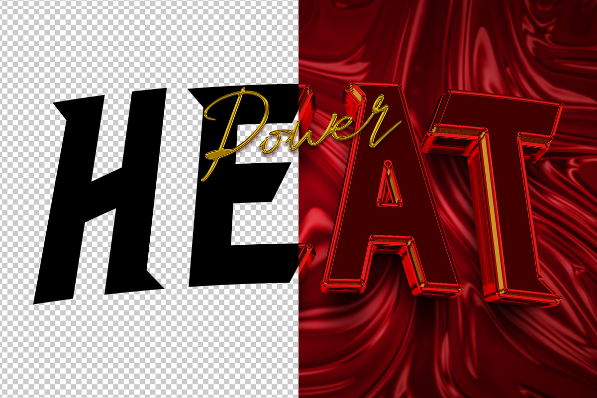 Heat 3D editable text effect, a Layer Style Add-On by Hello Muh (Photo 2 of 2)