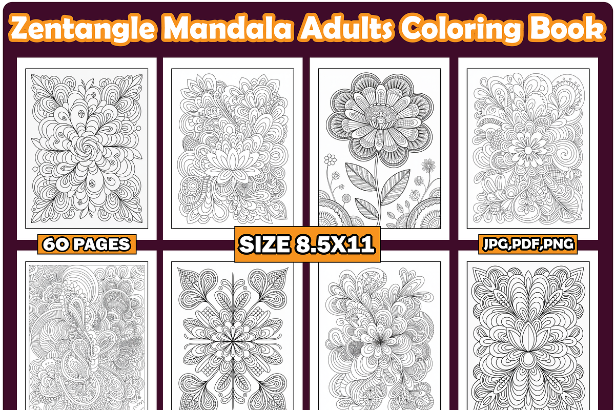 Zentangle Mandala Adults Coloring, an Animal Illustration by Printable Design Store (Photo 1 of 3)